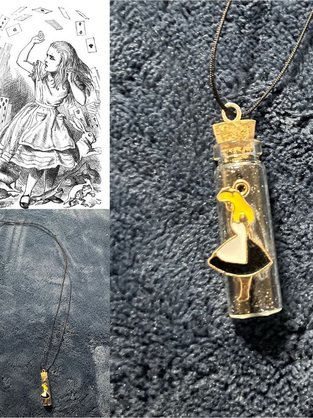 Disney Alice In Wonderland Alice Pendant Inspired Potion Fairy Bottle Necklace
